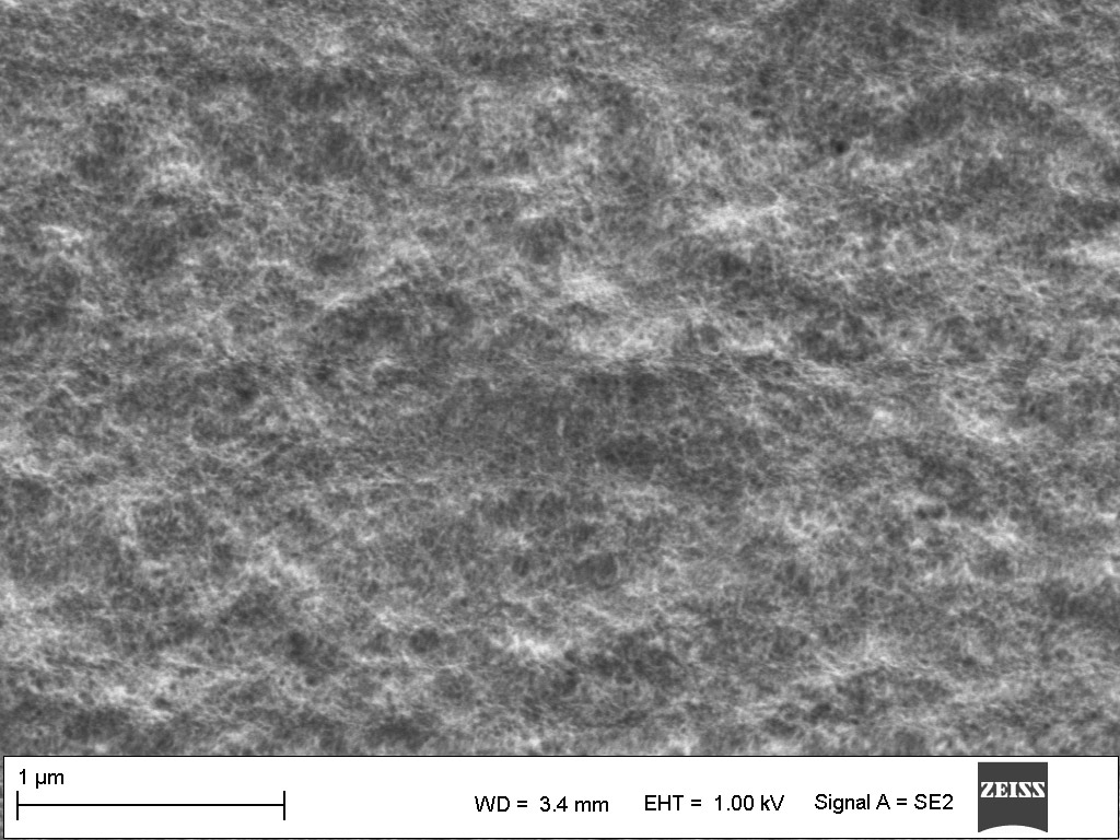 Aufnahmen desselben Netzes mit einer Zinkoxid-Nanobeschichtung - Schichtmorphologie